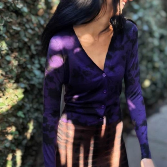 Parker Blue Cashmere Cardigan